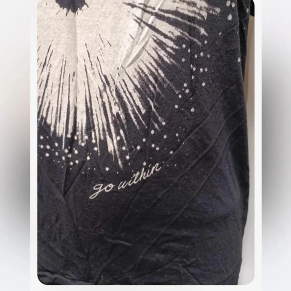 Free People Go Within Black White T Shirt Open Back  Size XS - Picture 5 of 8